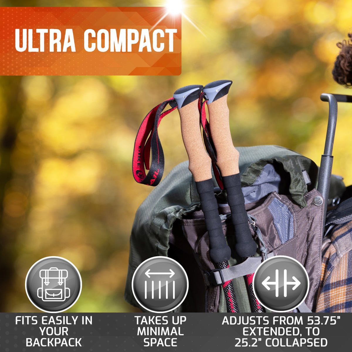 Pike Trail Carbon Fiber Trekking Poles – Lightweight, Adjustable Hiking Poles for Every Adventure